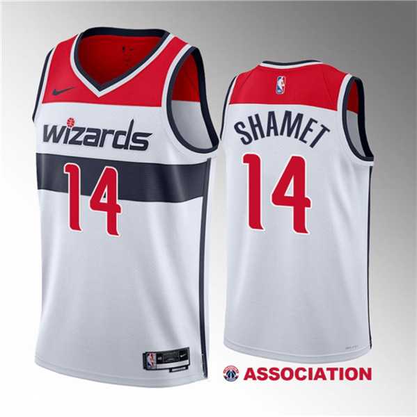 Men%27s Washington Wizards #14 Landry Shamet White 2023 Draft Association Edition Stitched Jersey->denver nuggets->NBA Jersey